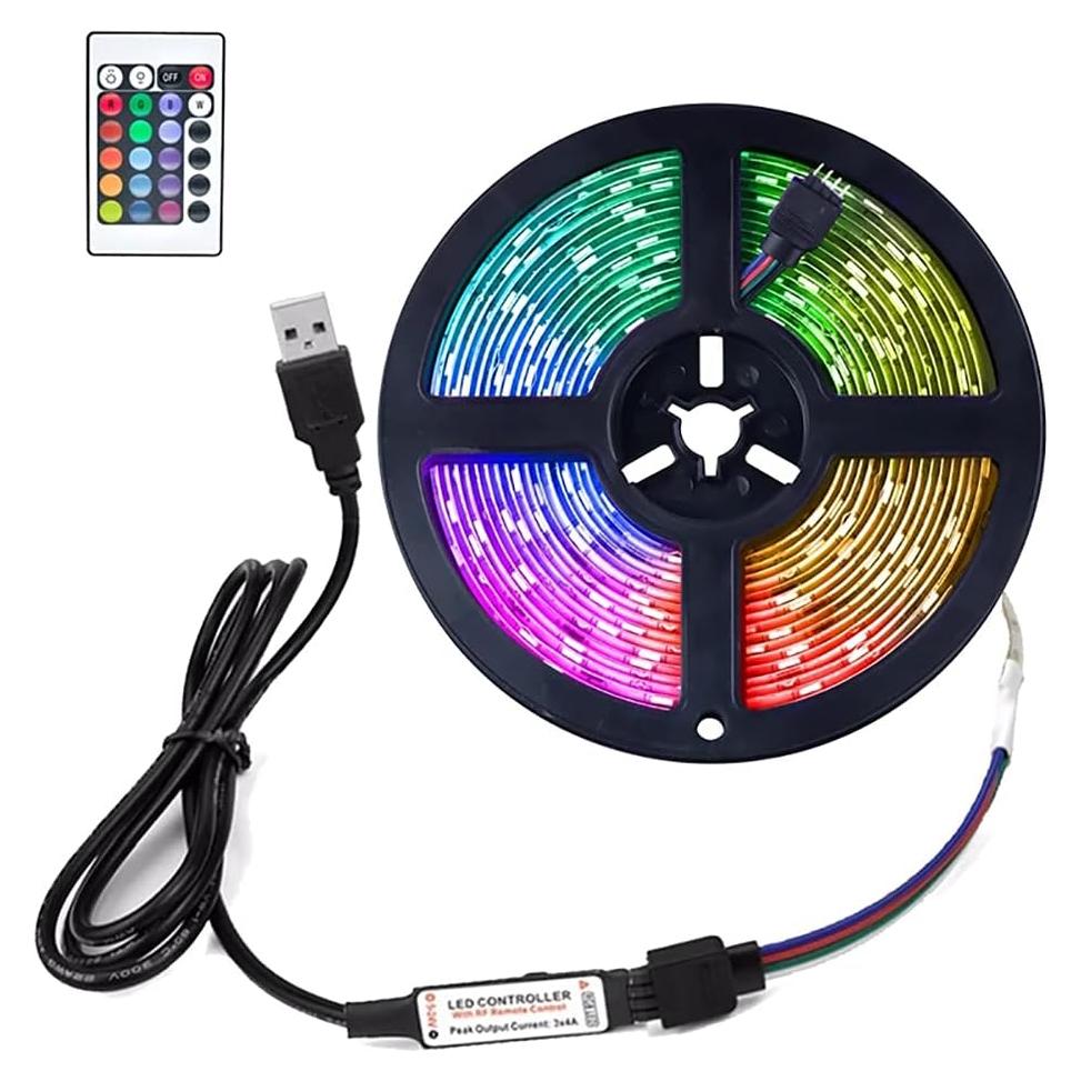 Tira LED RGB 5m USB 30 LEDs Control Remoto Decorativa