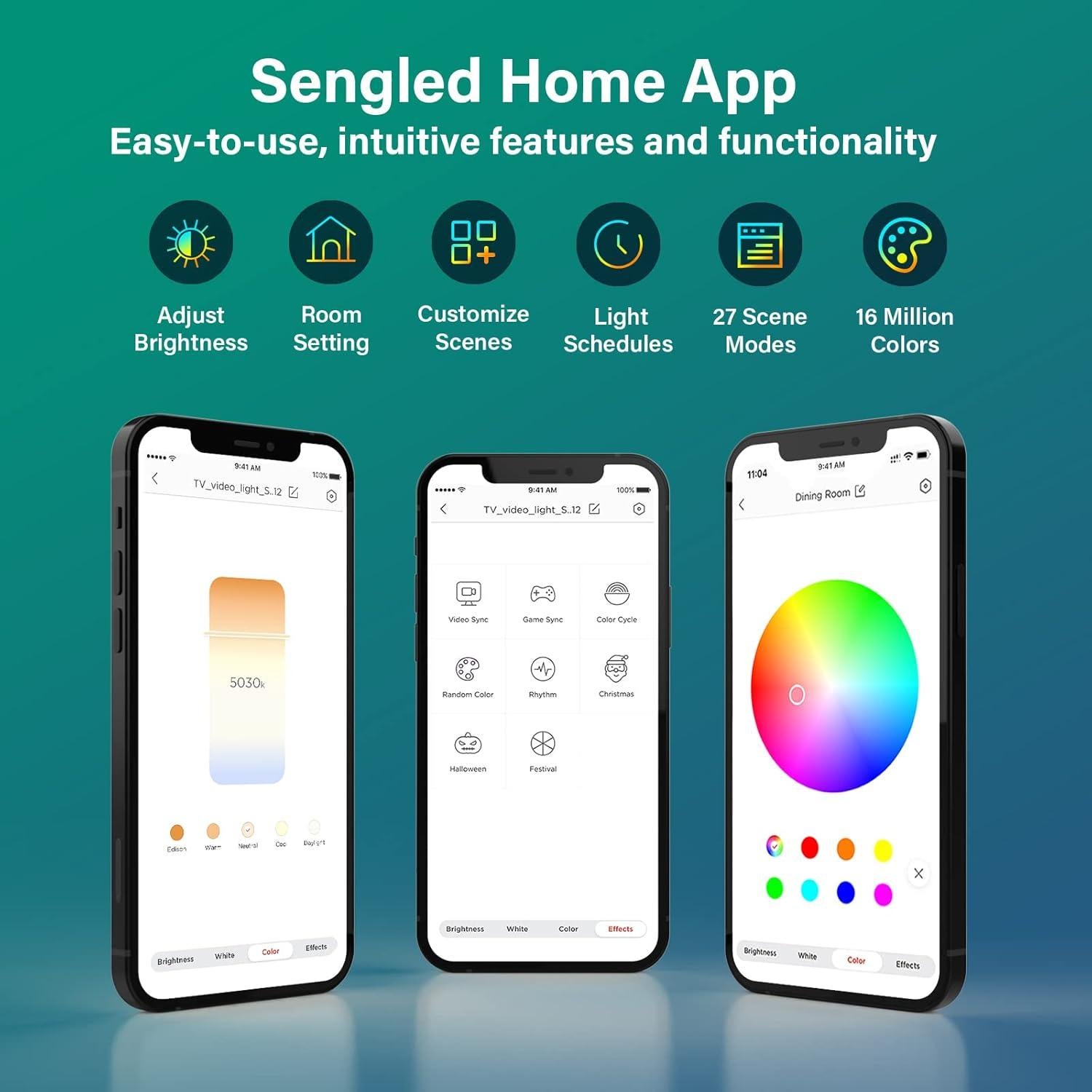 Luces LED Sengled Vision G2 para TV 50-60" RGB WiFi