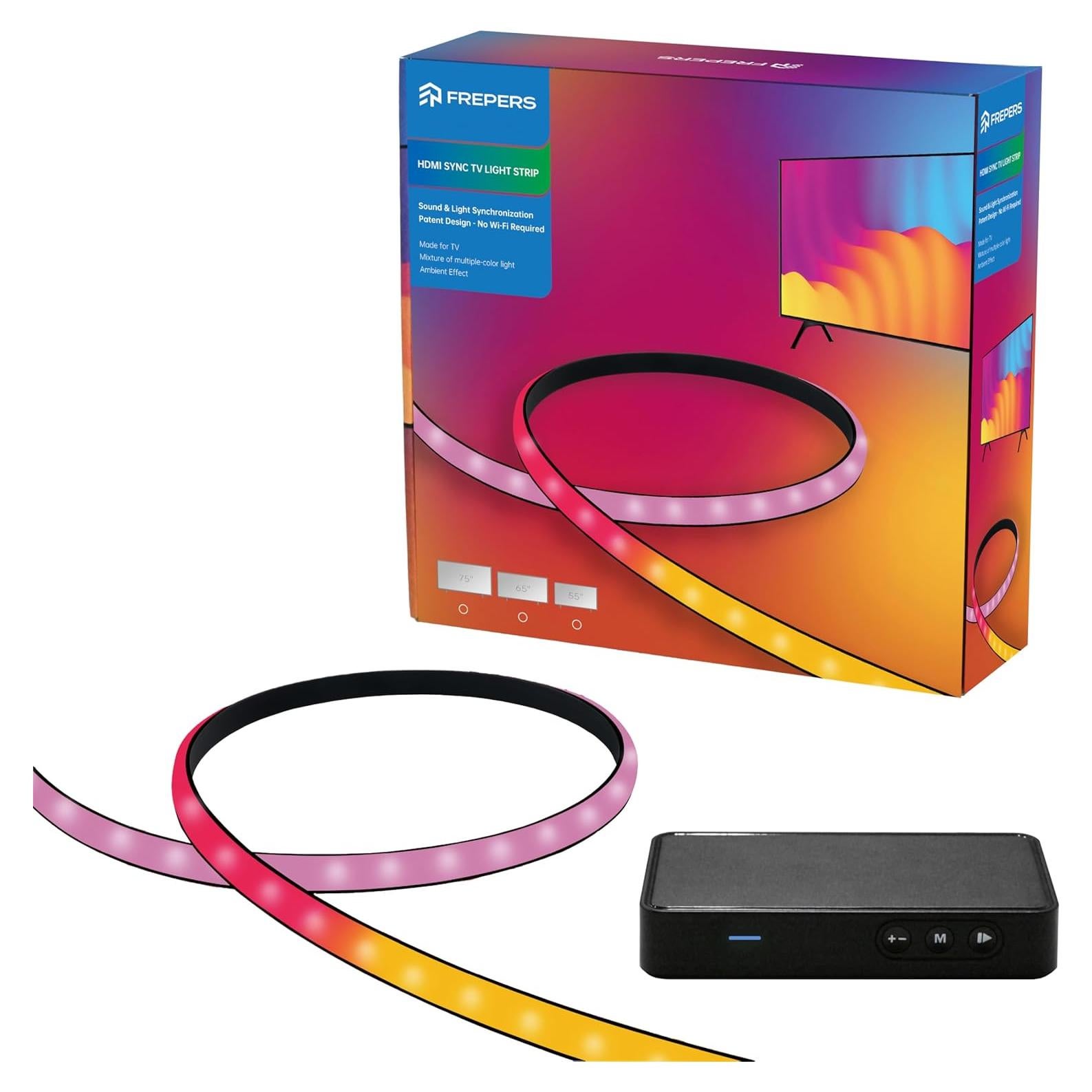 Tira de Luz LED RGBICCW FREPERS 75" Sincronización HDMI