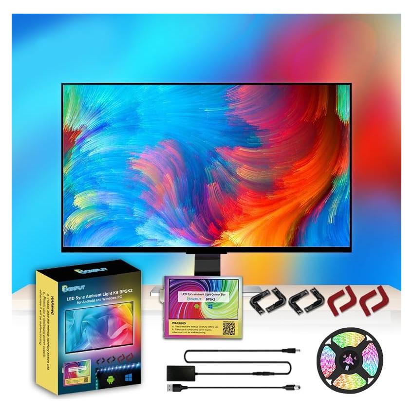 Luces de Fondo LED Sincronizadas BPSK2 para PC y Android TV