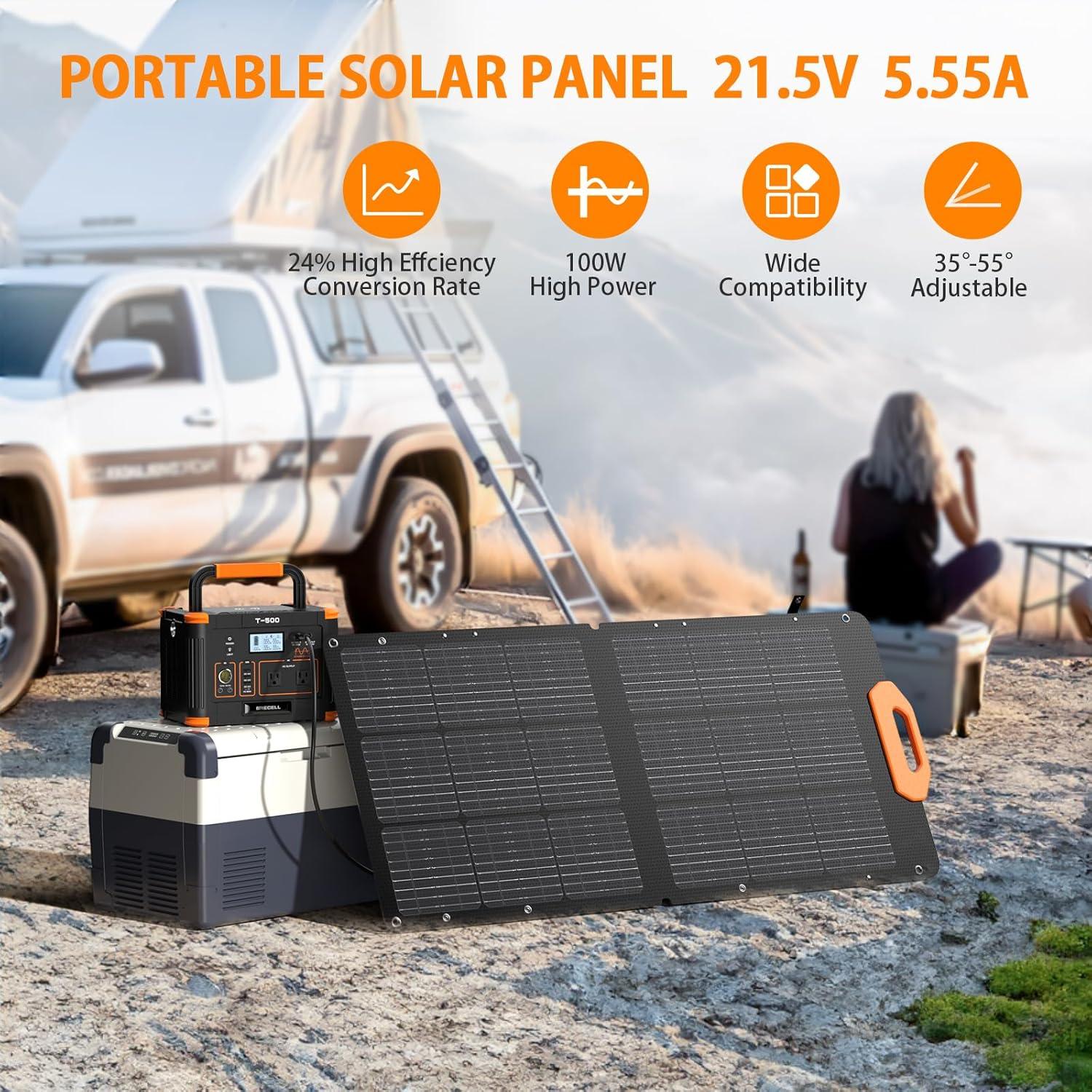 Panel Solar Plegable GRECELL 100W Alta Eficiencia 24%