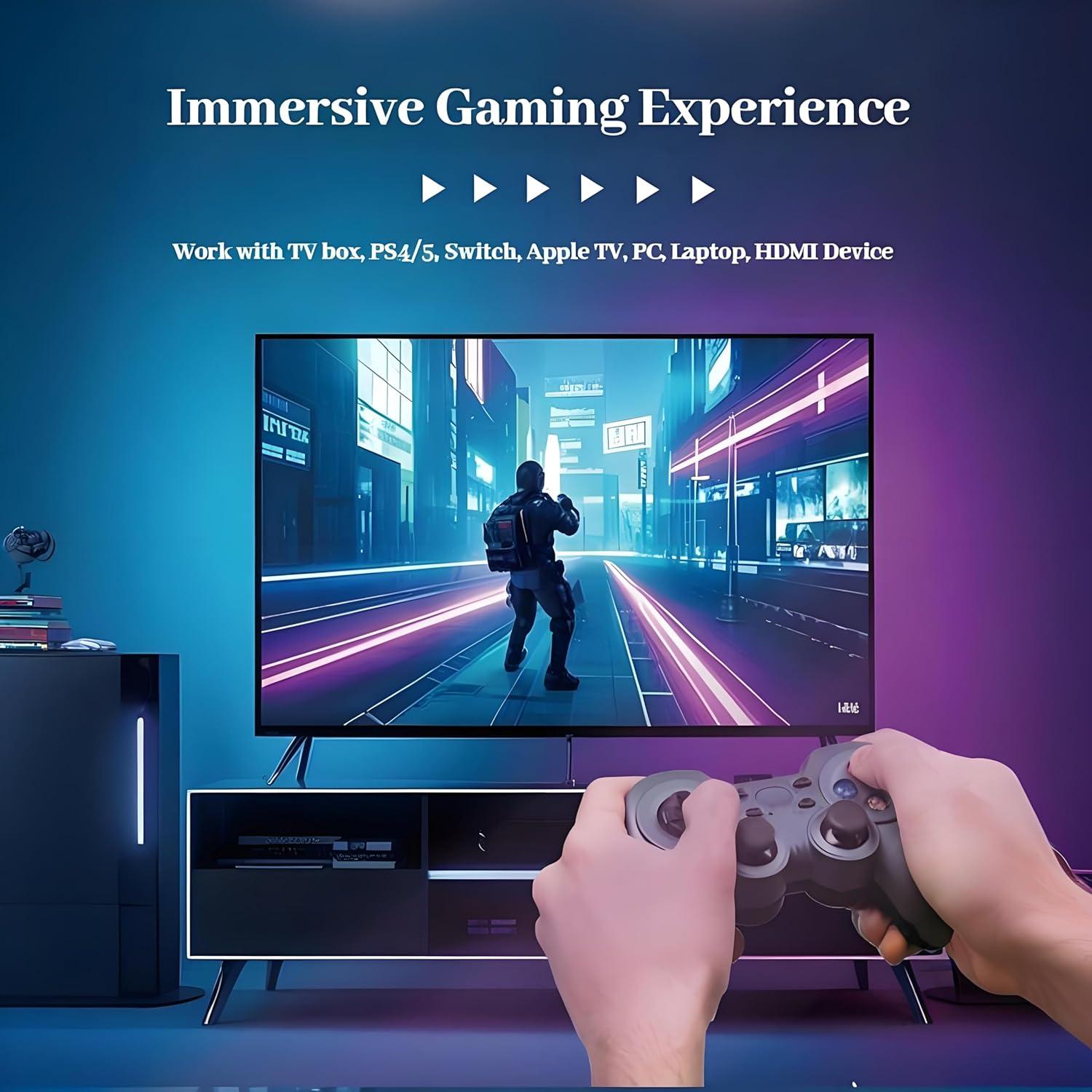 Tira LED WACUAAO 3.81m para TV 55-65" HDMI 4K RGB