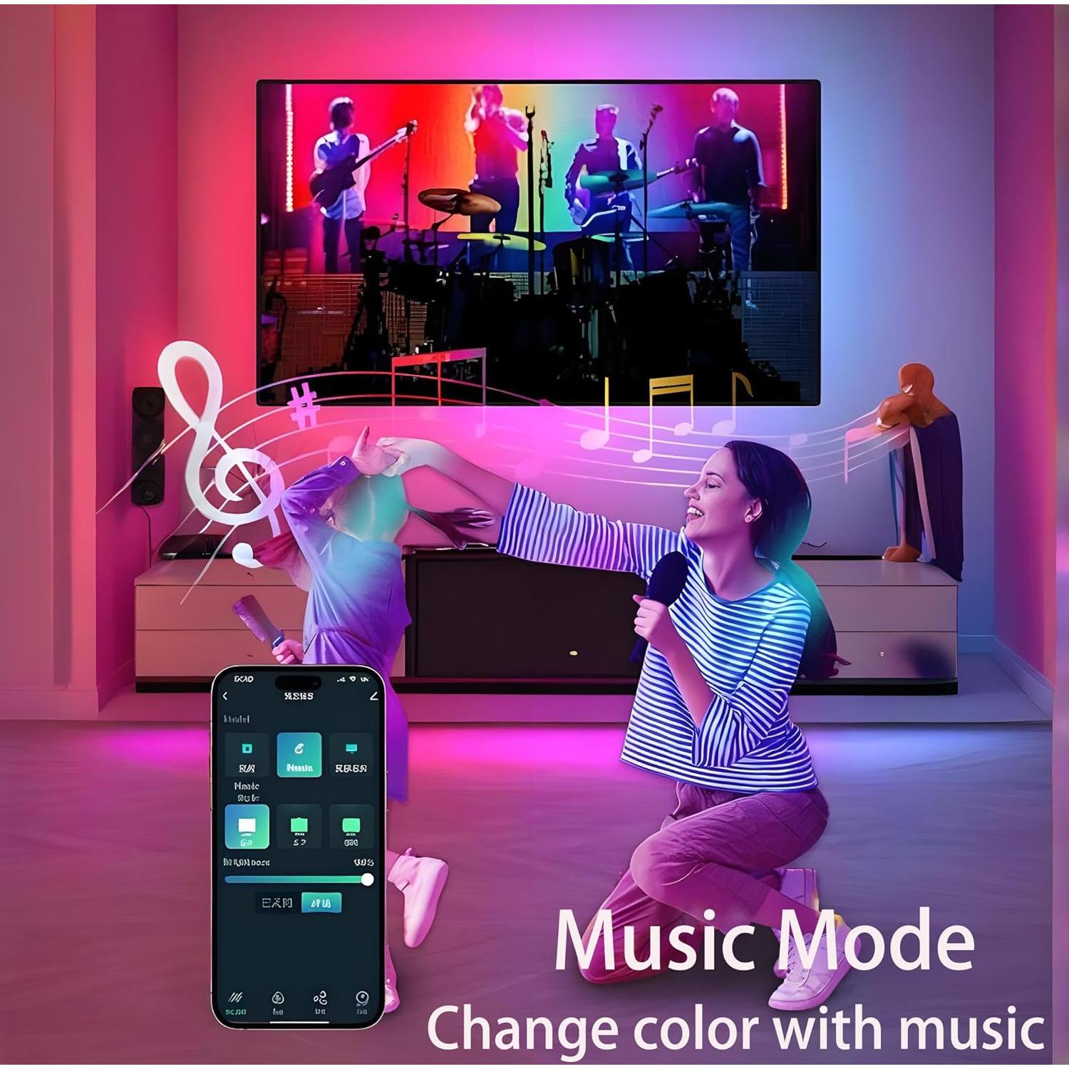 Tira LED WACUAAO 3.81m para TV 55-65" HDMI 4K RGB