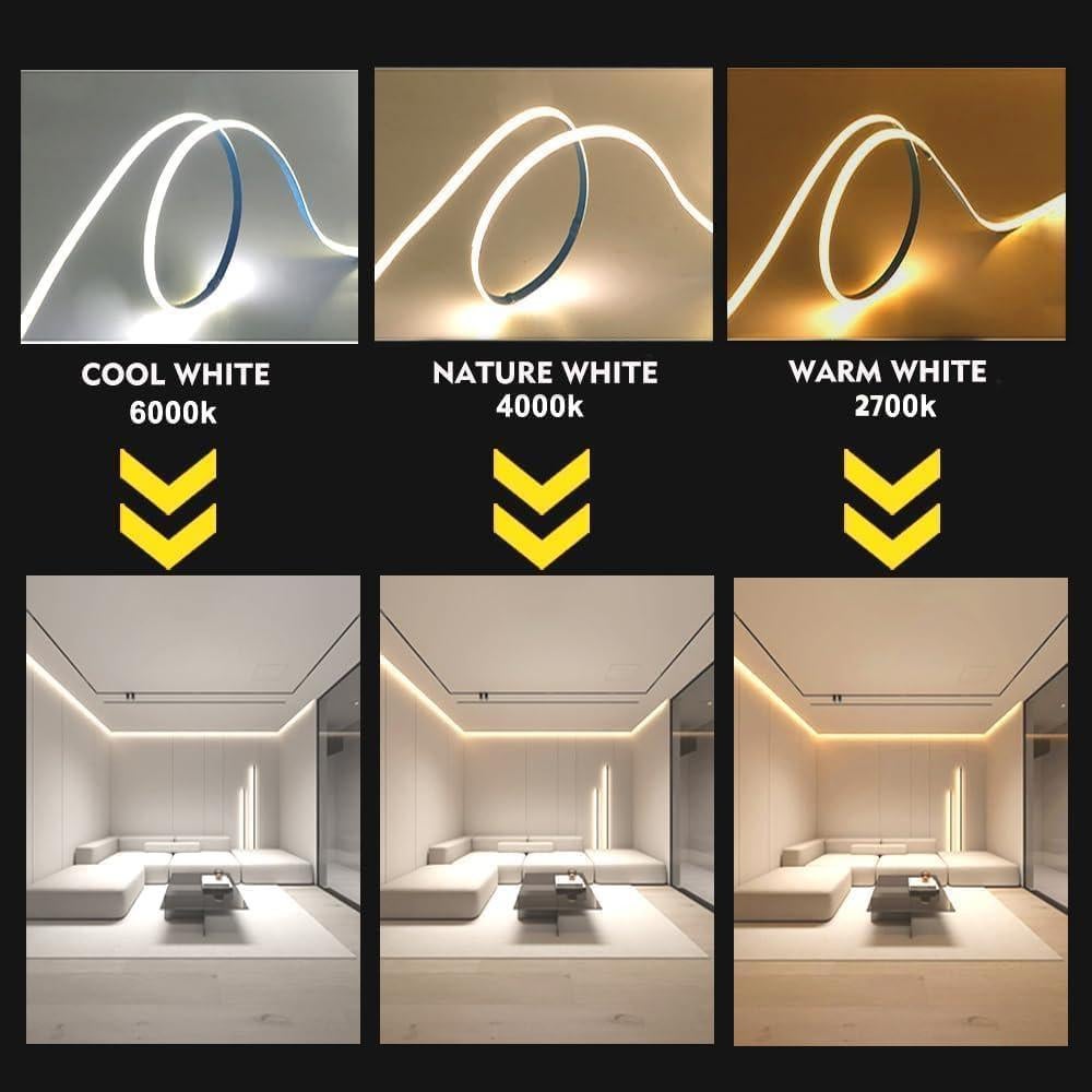 Tira de Luz LED COB 2M CUBITOR USB Tipo-C Regulable 6000K