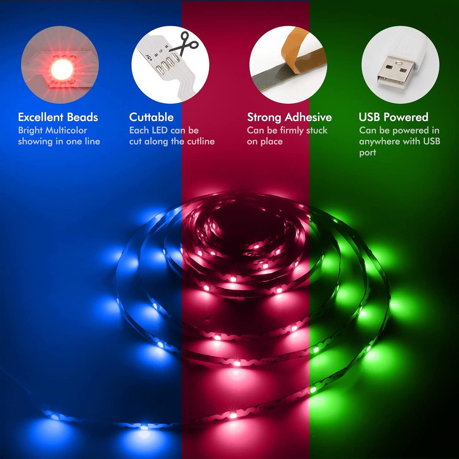 Tira de Luz LED RGB para TV ZHIGUANGZHIN 3m Control Remoto