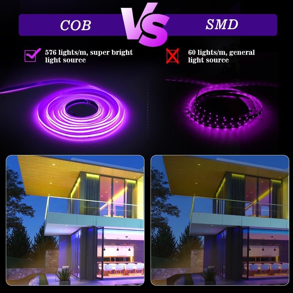 Tira de LED RGB COB INDARUN 10m 5760 LEDs Control Remoto