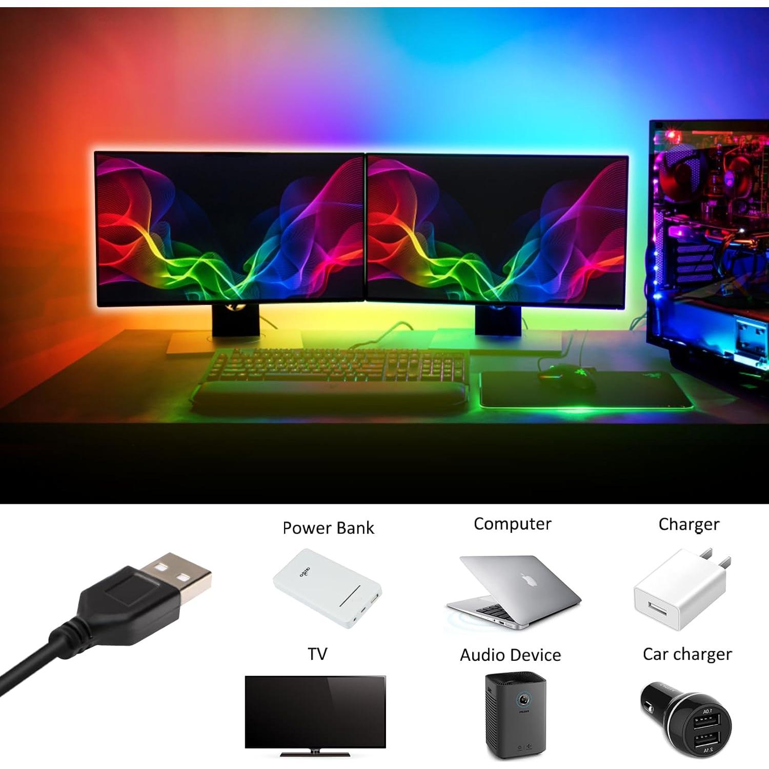 Tira LED RGB 3m USB XYOP con control remoto y memoria