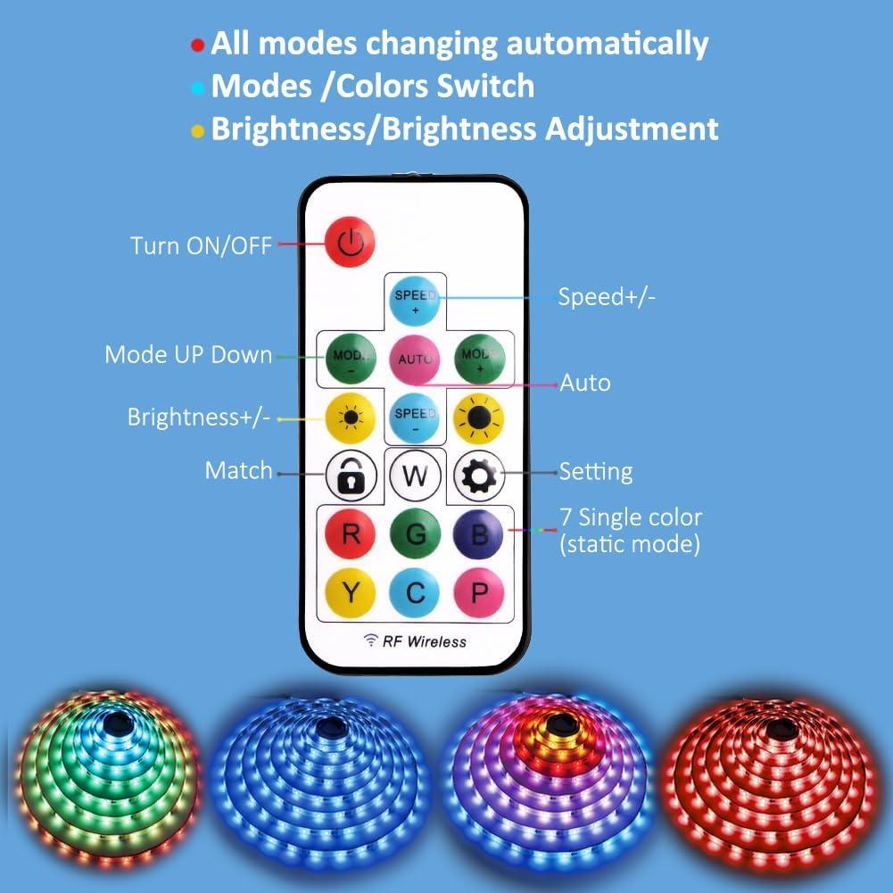 Tira LED RGB 3m USB XYOP con control remoto y memoria