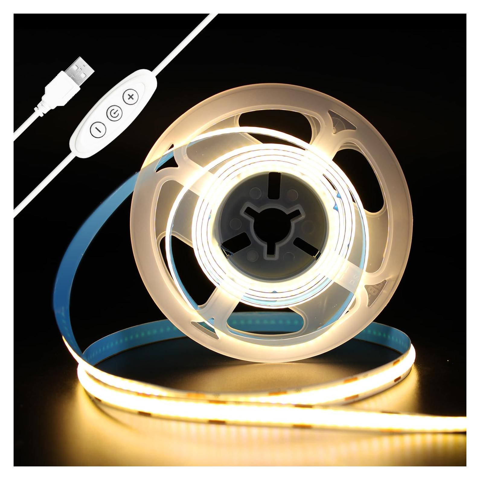 Tira LED COB 2M iNextStation 640 LEDs Blanco Cálido 3000K