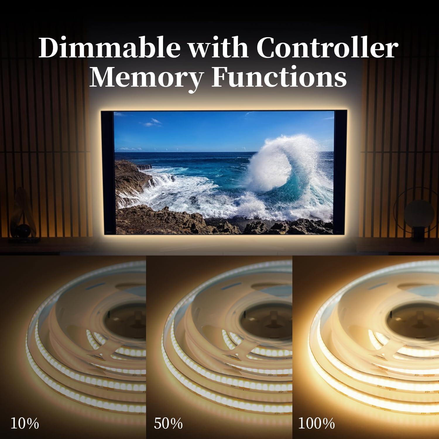 Tira LED COB 2M iNextStation 640 LEDs Blanco Cálido 3000K