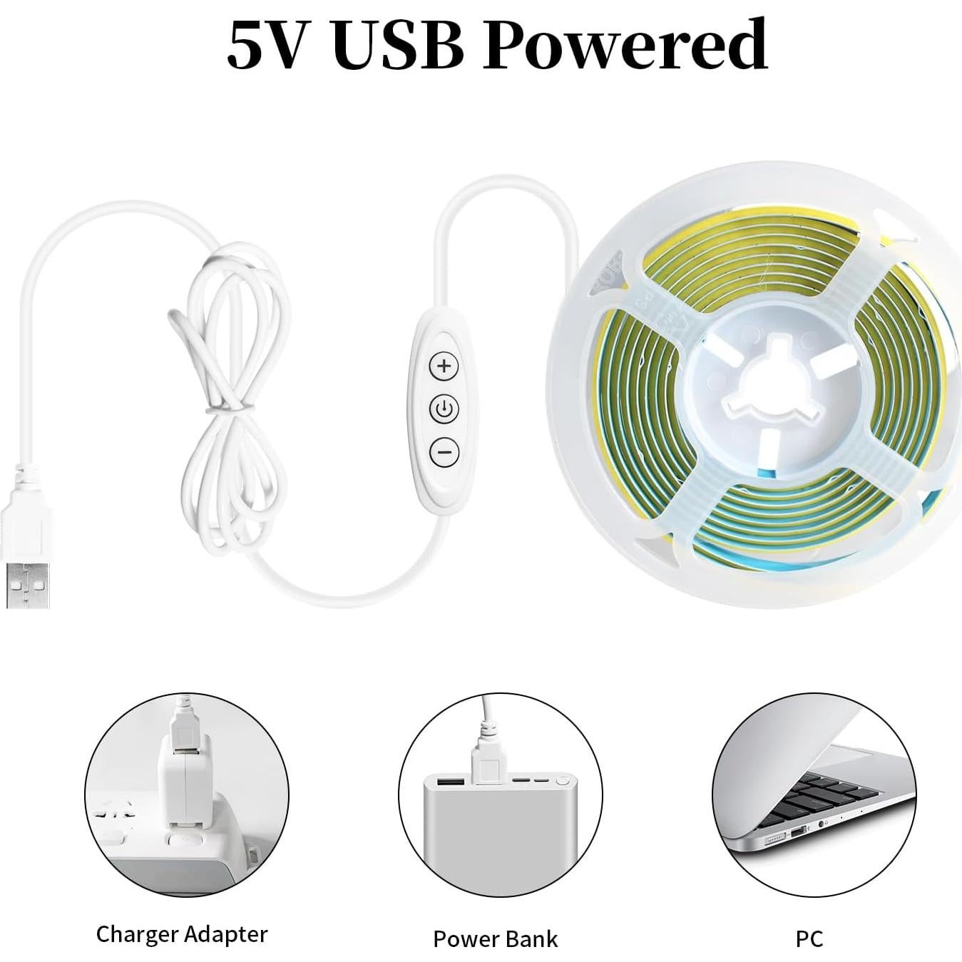 Tira LED COB 2M iNextStation 640 LEDs Blanco Cálido 3000K