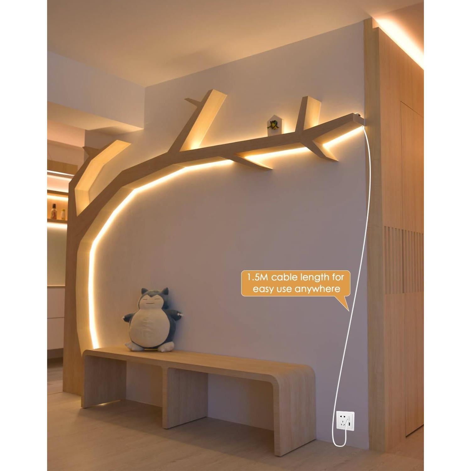 Tira de LED COB Aclorol 5M 1600 Leds Blanco Cálido 8mm