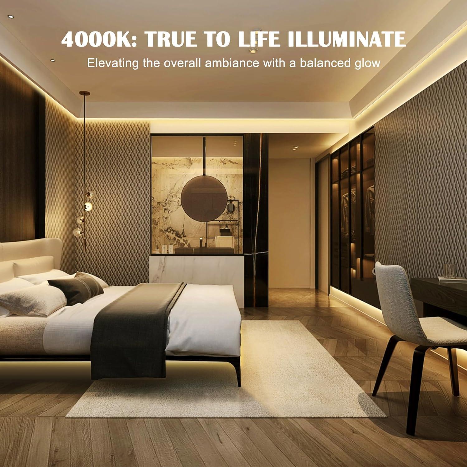 Tira de LED COB 5m QooWare 4000K Regulable 910 LEDs Blanca