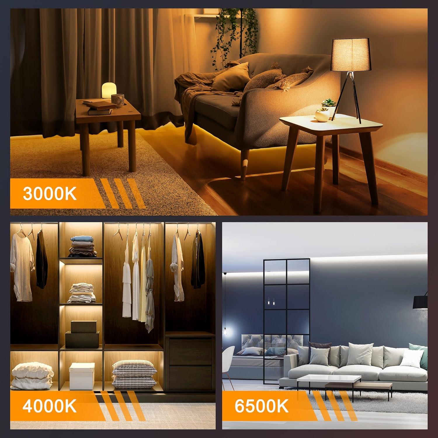 Tira de LED COB 5m QooWare 4000K Regulable 910 LEDs Blanca