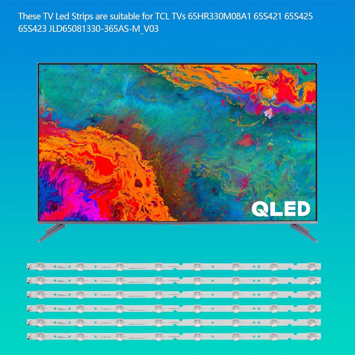 Juego de 6 Tiras LED de Reemplazo para TV TCL 65HR330M08A1