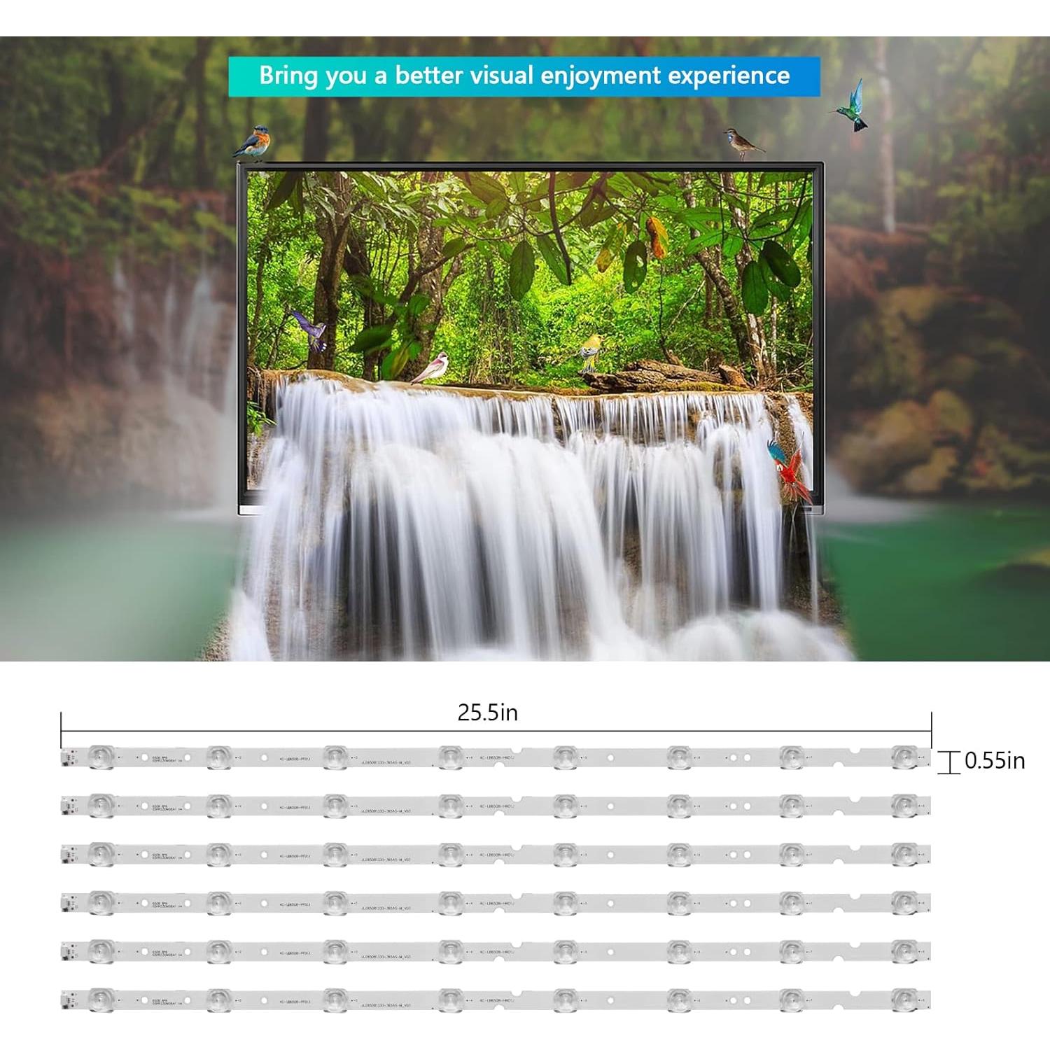 Juego de 6 Tiras LED de Reemplazo para TV TCL 65HR330M08A1