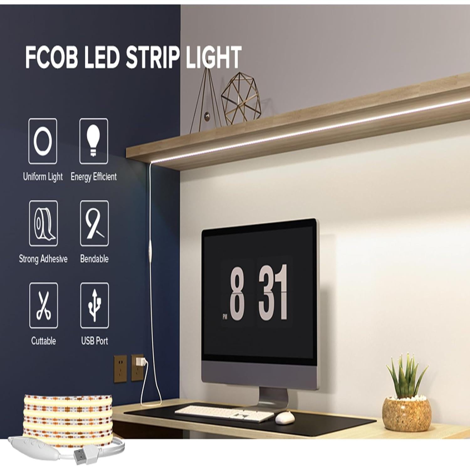 Tira de Luz LED Flexible 2m SHENZEN 4000K USB Dimmable