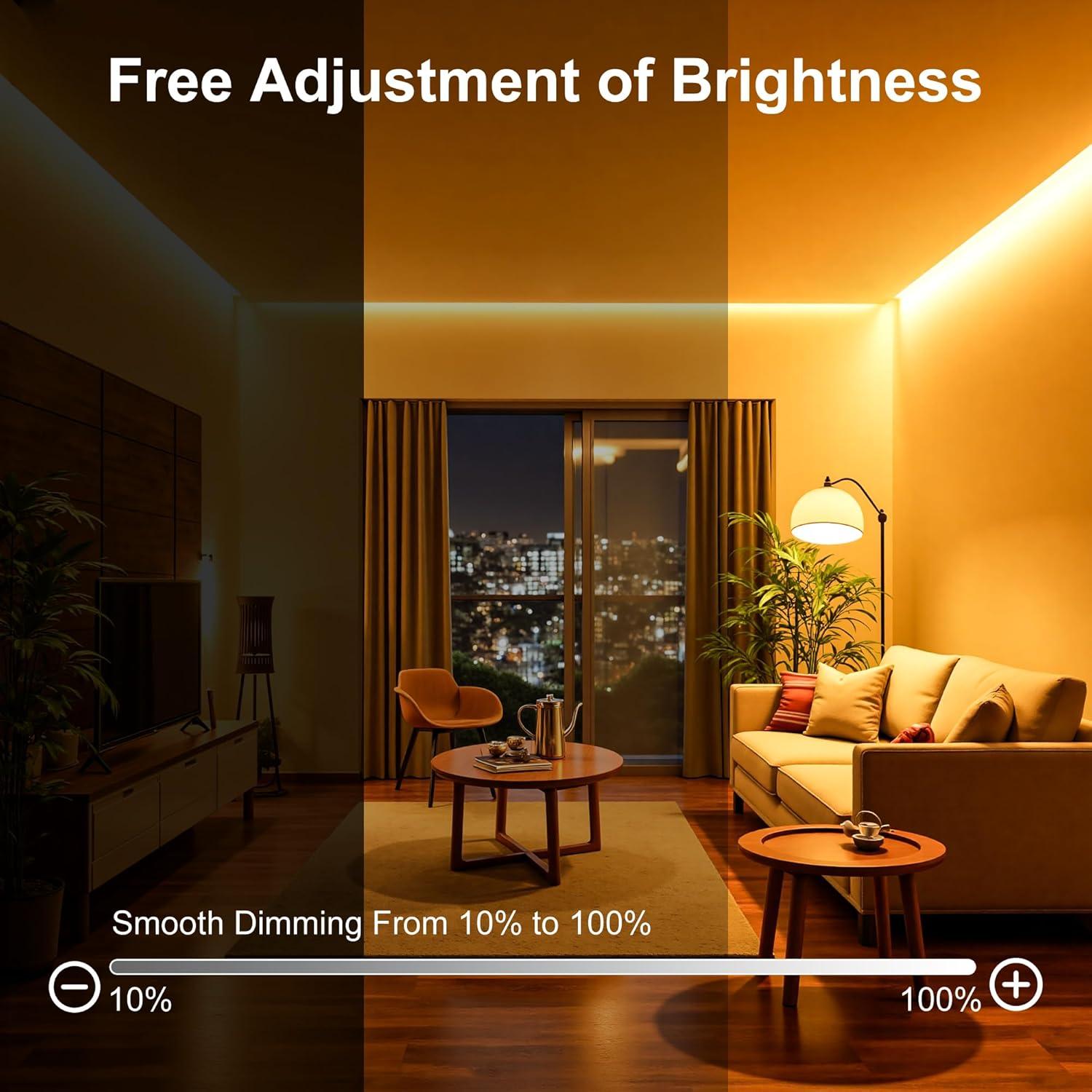 Tiras de luces LED COB NoxLumina 5m regulables 2700K-6500K