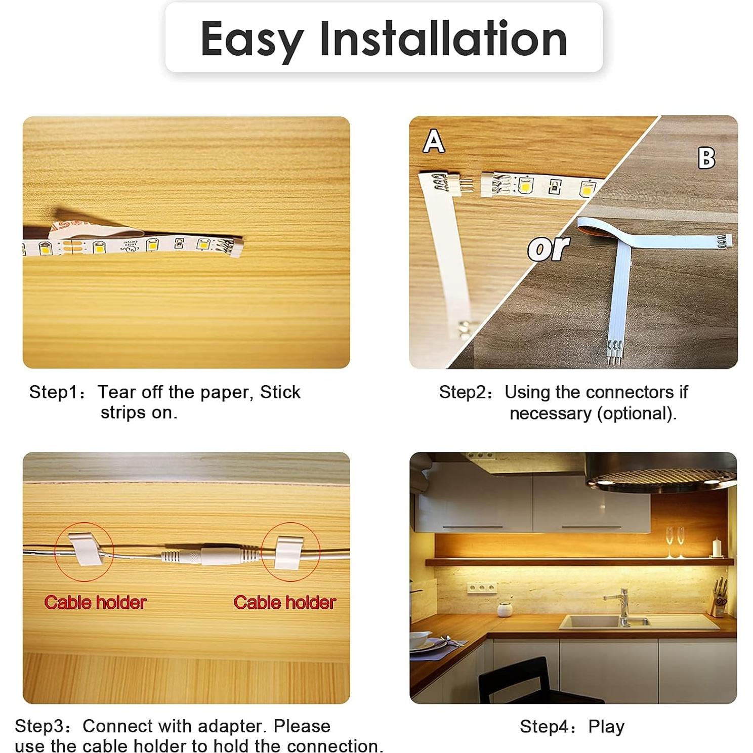 Kit de Iluminación Bajo Gabinete WOBANE 2m LED 1200lm 2700K