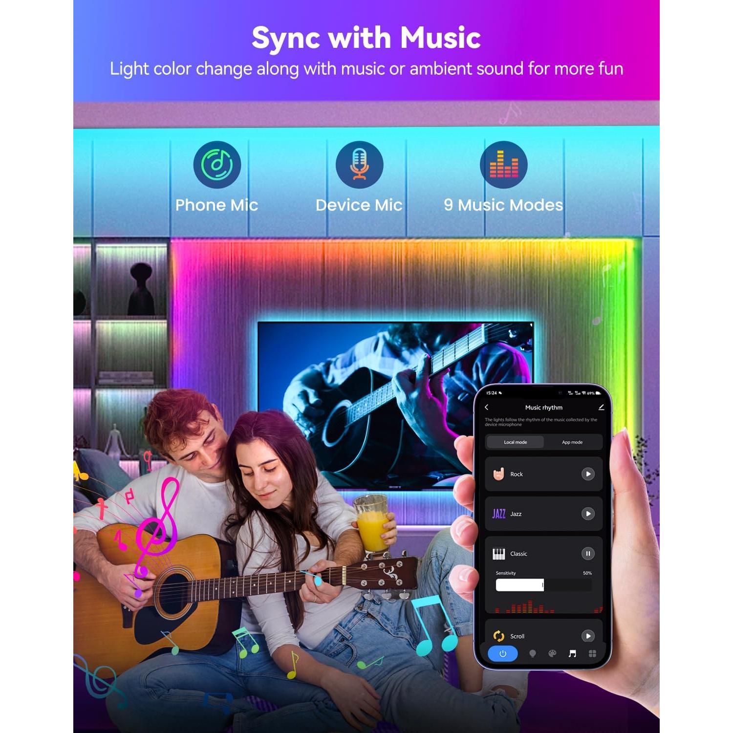 Tira LED Inteligente Pak 10m RGB+IC con Control APP y Remoto