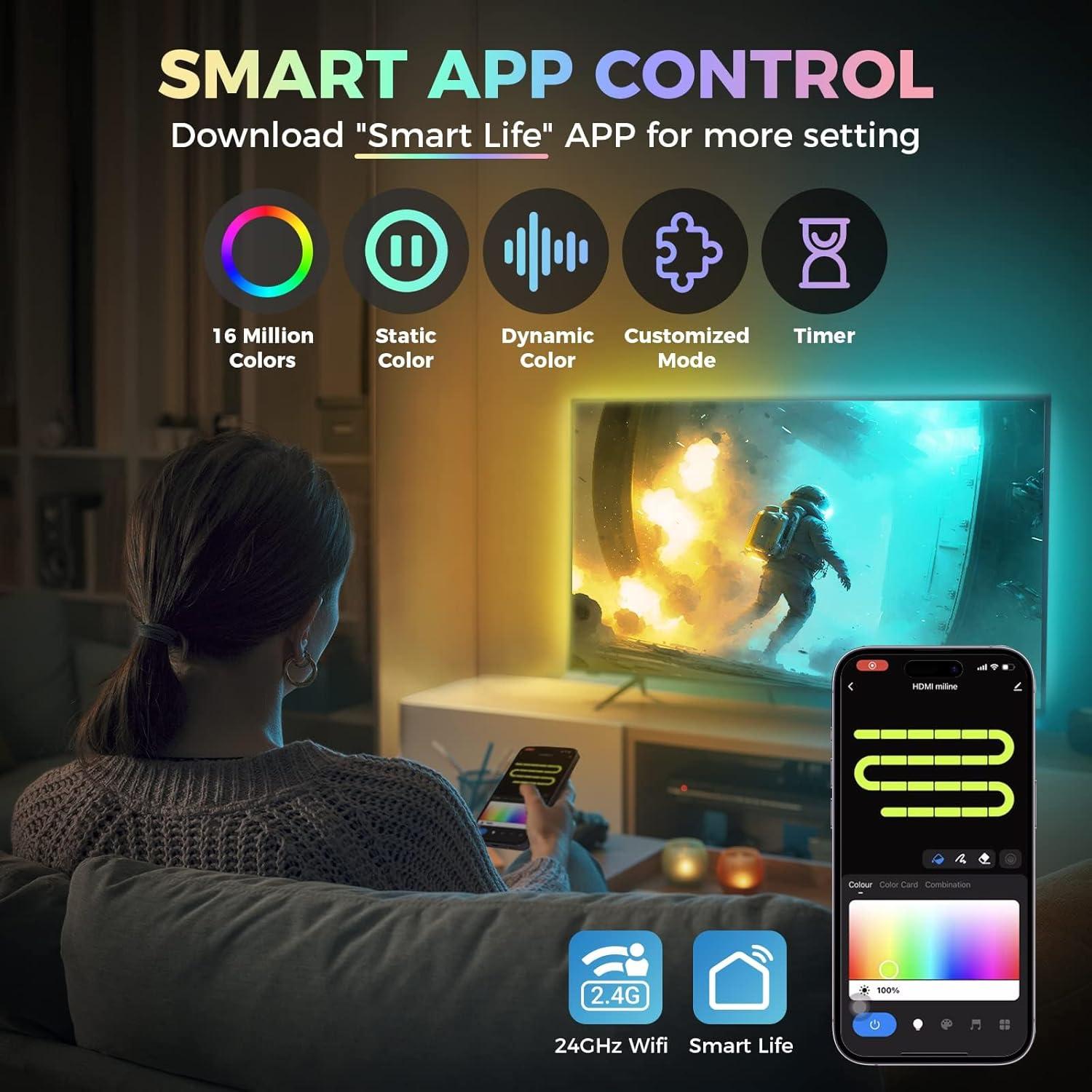 Tira LED de Retroiluminación MG 5m para TV 75-85" HDMI