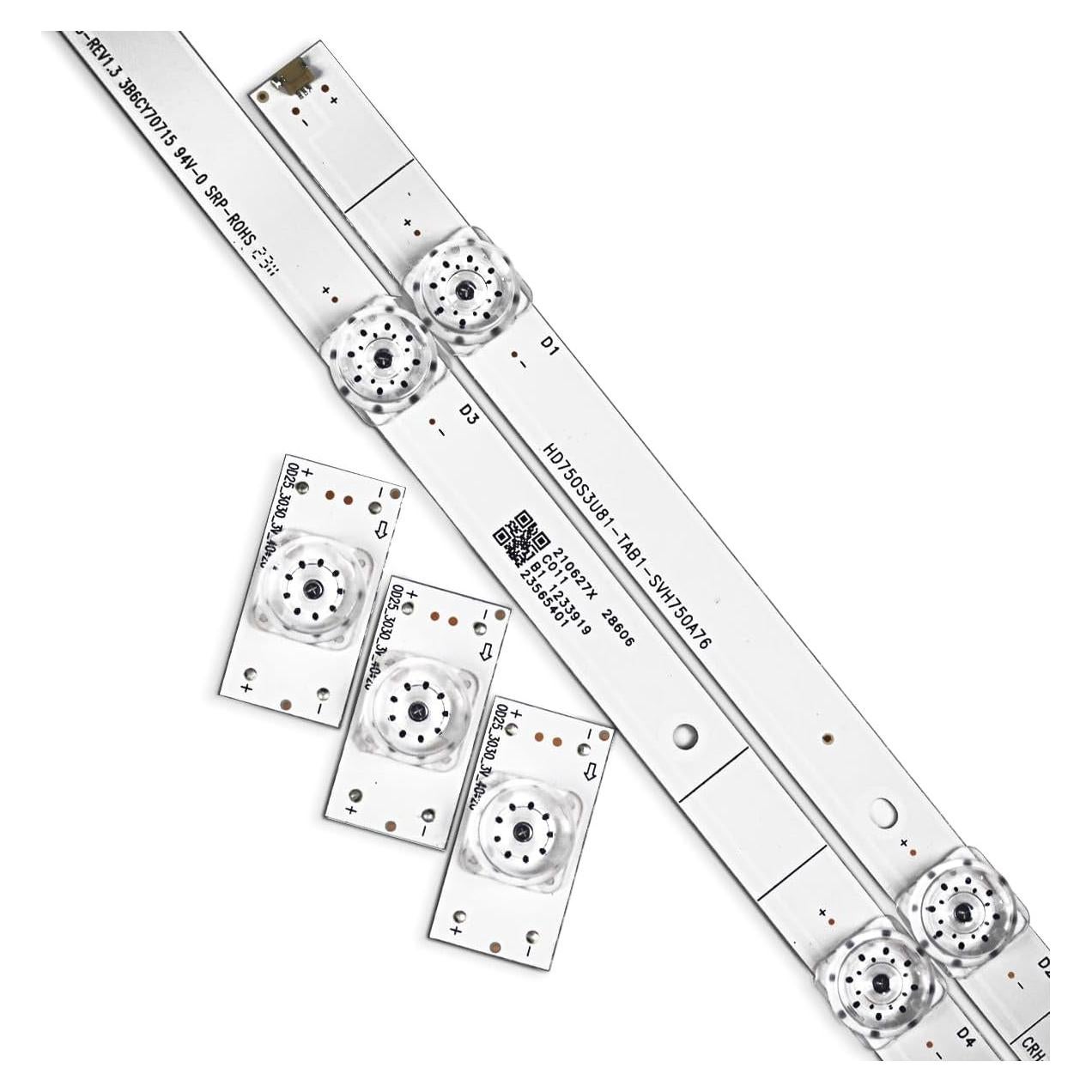 Tira de Retroiluminación LED 30 Piezas GuuYebe 3V 6V para TV 75"