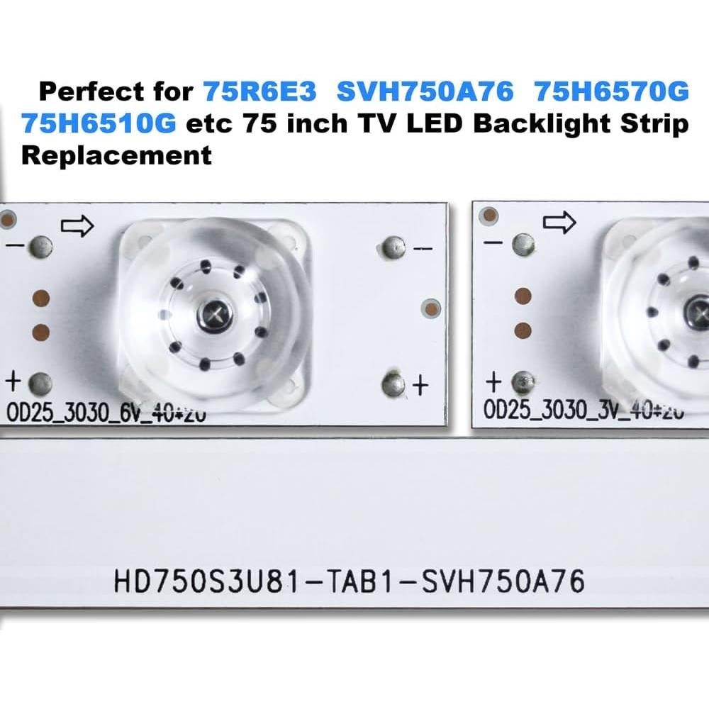 Tira de Retroiluminación LED 30 Piezas GuuYebe 3V 6V para TV 75"