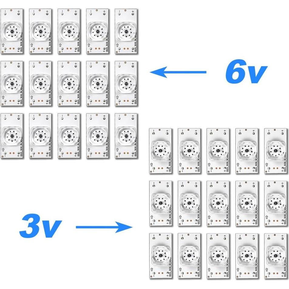 Tira de Retroiluminación LED 30 Piezas GuuYebe 3V 6V para TV 75"