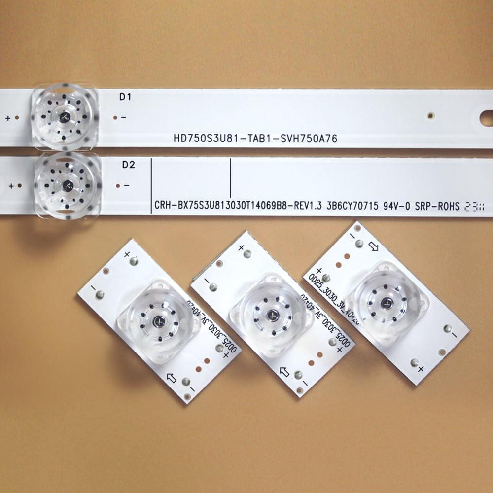 Tira de Retroiluminación LED 30 Piezas GuuYebe 3V 6V para TV 75"