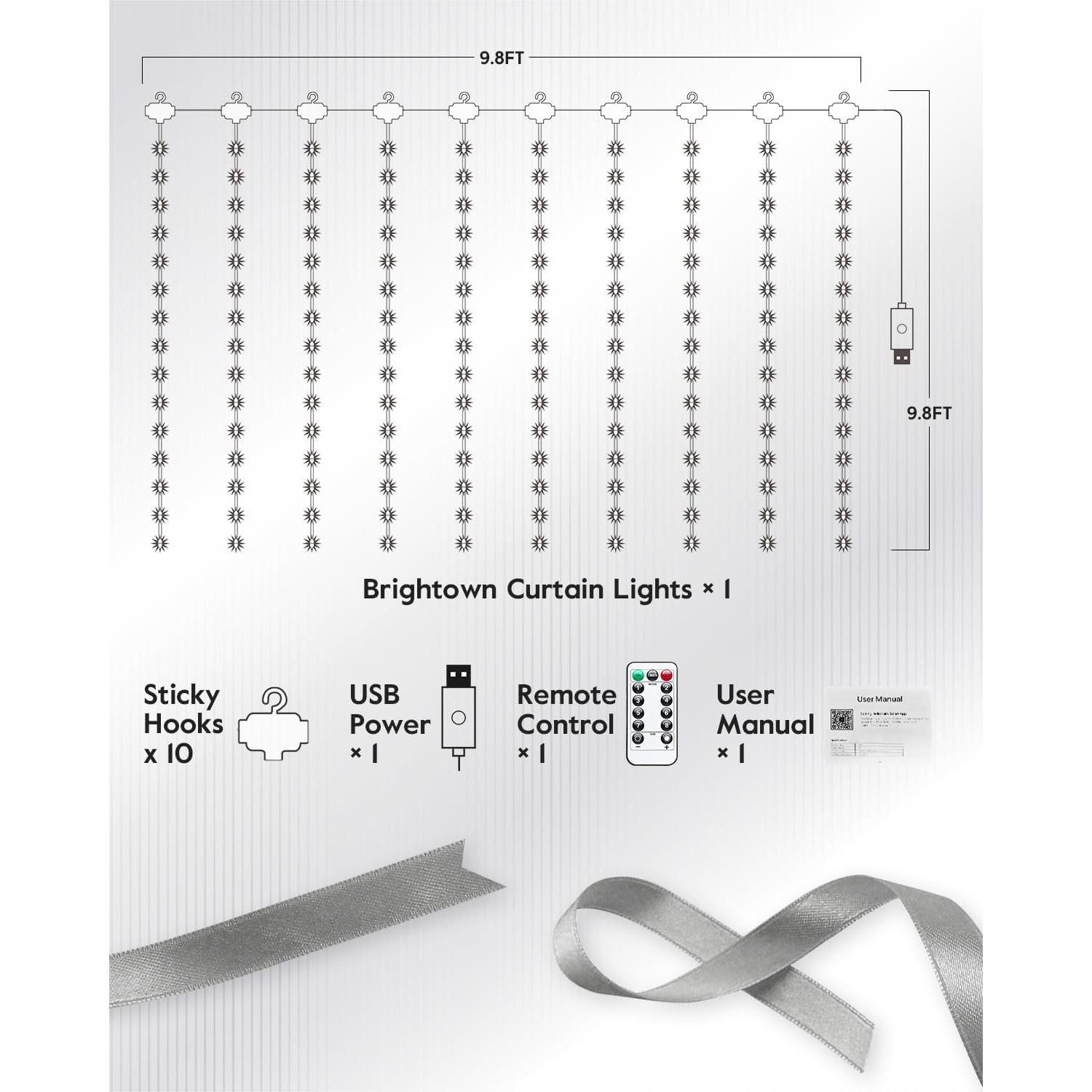 Luces de Cuerda Inteligentes Brightown 3m 300 LED USB Blanco