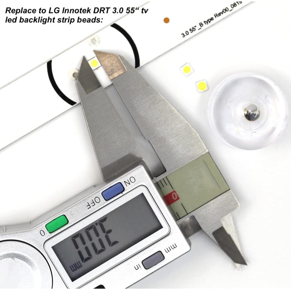 100 Perlas de Lámpara LED SMD 3030 3V Blanco Frío para TV