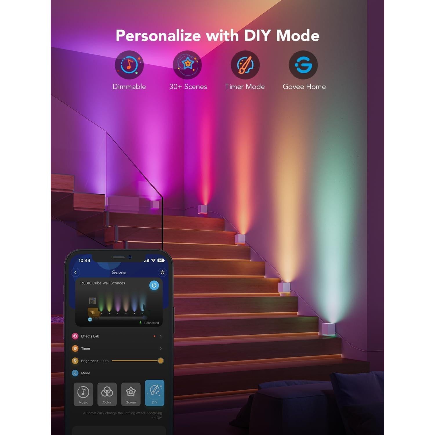 Apliques de Pared LED Govee H6088 RGBIC Ajustables 4.57m