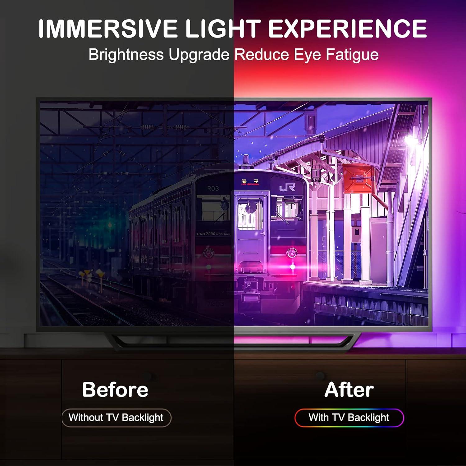 Tiras LED RGB HOUHUI 4m para TV 81-165cm con App y música