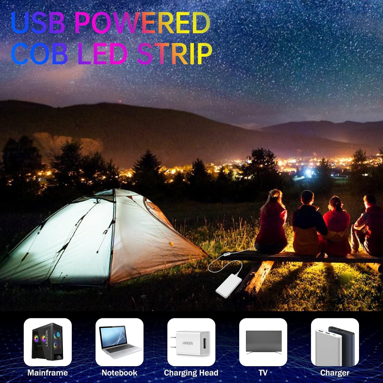 Tira de luces LED COB USB 1.5m 3000K QiGe regulable 480LEDs