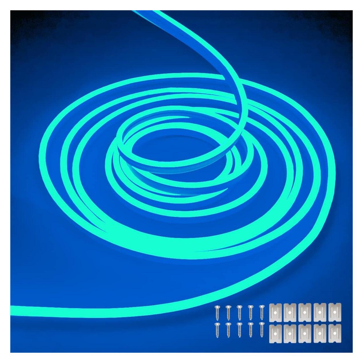 Tira LED Neón Flexible MaxLaxer 5m Azul Hielo Impermeable