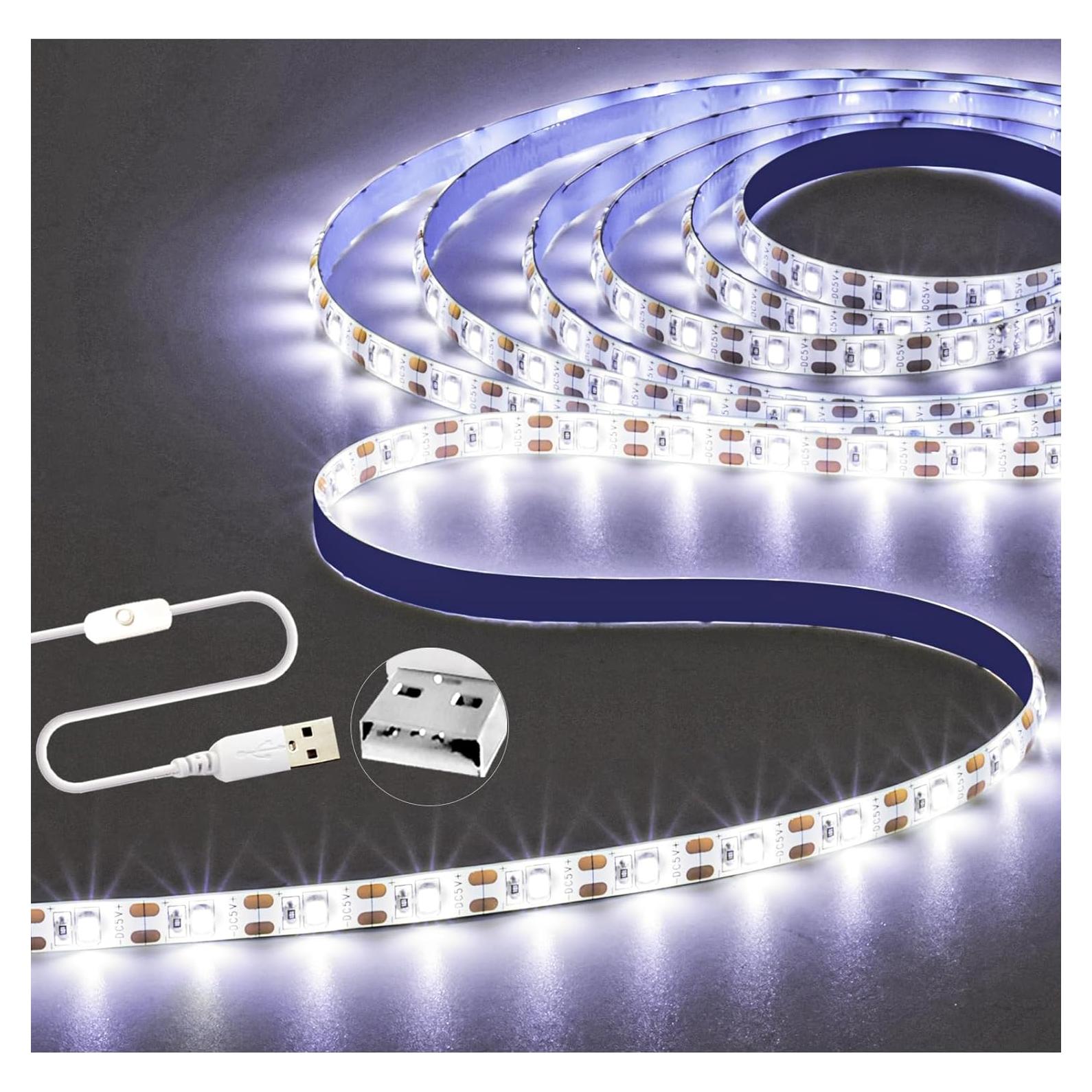 Tira LED blanca 3M Tesfish USB 5V 180 LEDs impermeable