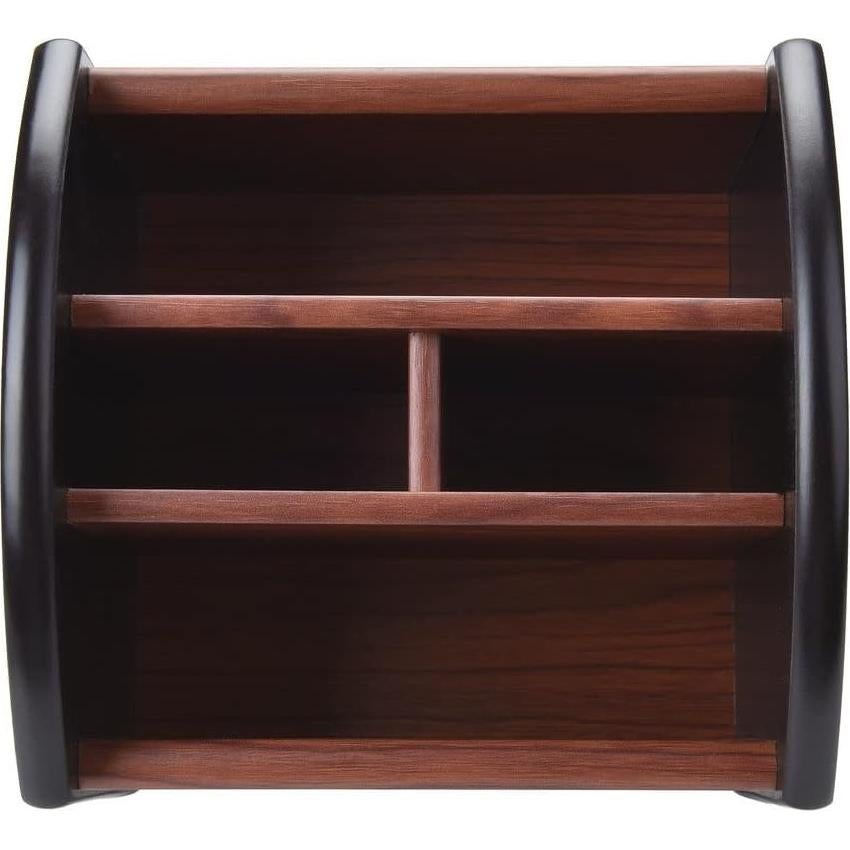 Organizador de Escritorio Siveit de Madera 4 Compartimentos Antideslizante