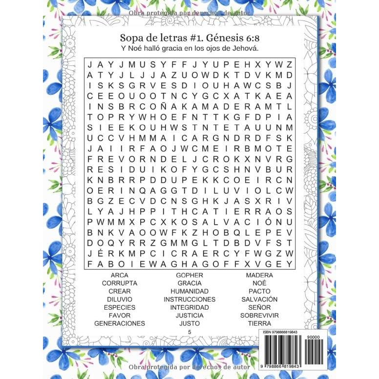 Sopa De Letras Bíblica Para Adultos Versículos De Gracia En Letra Grande: Libro de juegos de palabras para mayores con soluciones para mantener la mente activa (Spanish Edition)