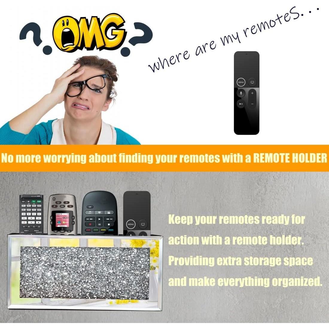 Soporte de Control Remoto GOTHICO Espejado 21x6.4x10.2 cm