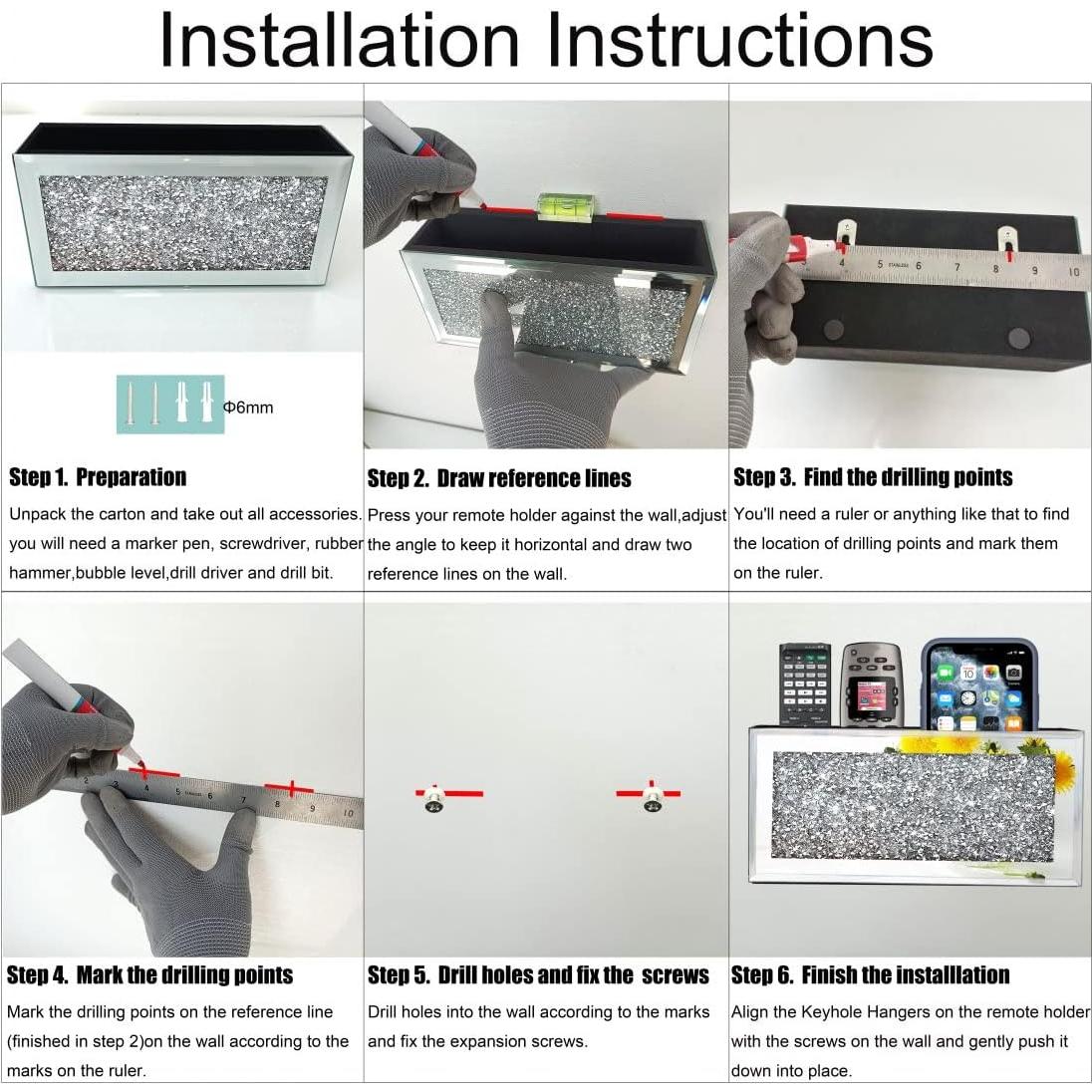 Soporte de Control Remoto GOTHICO Espejado 21x6.4x10.2 cm