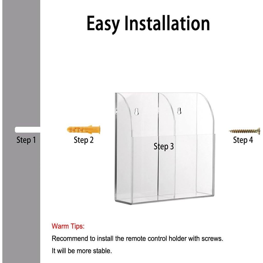Soporte de Control Remoto Hipiwe Acrílico Transparente 2 Compartimentos