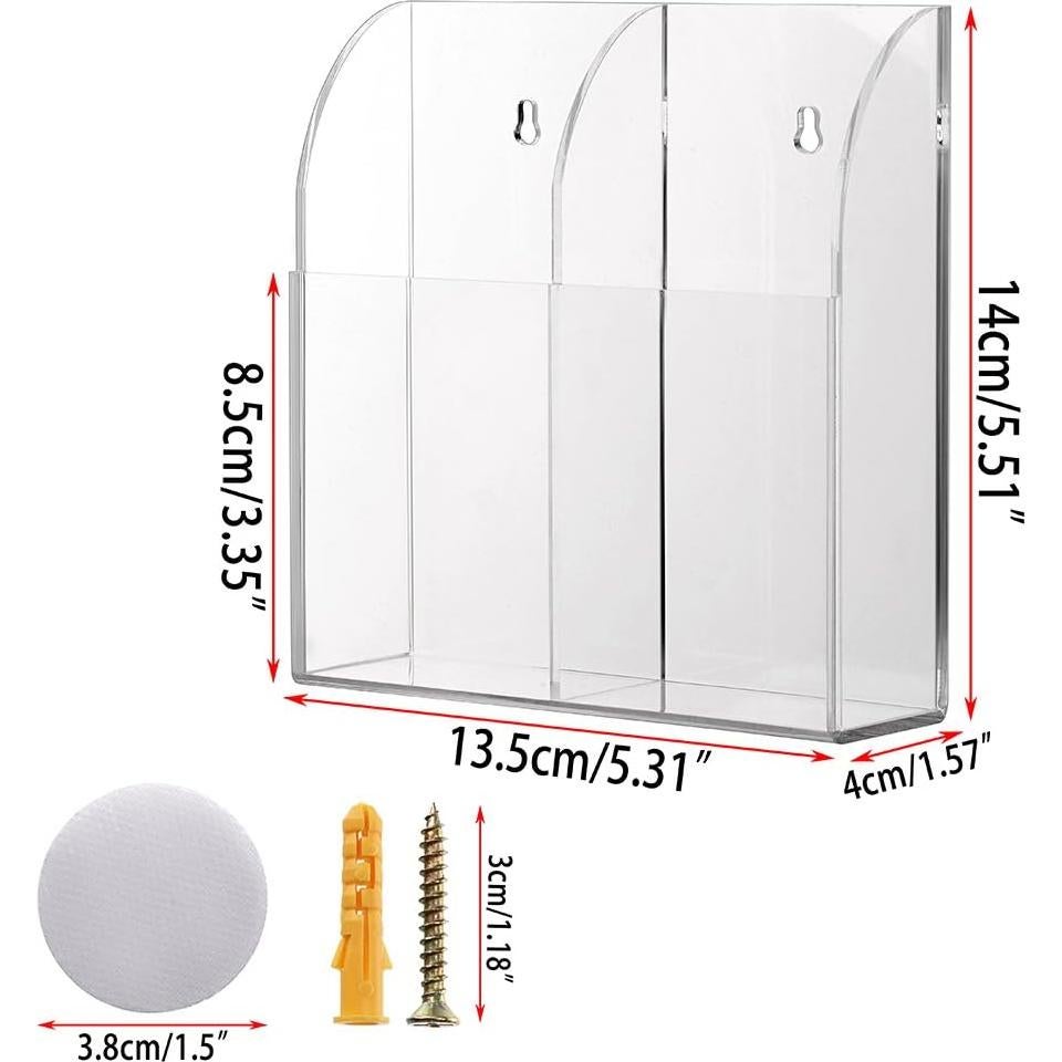 Soporte de Control Remoto Hipiwe Acrílico Transparente 2 Compartimentos