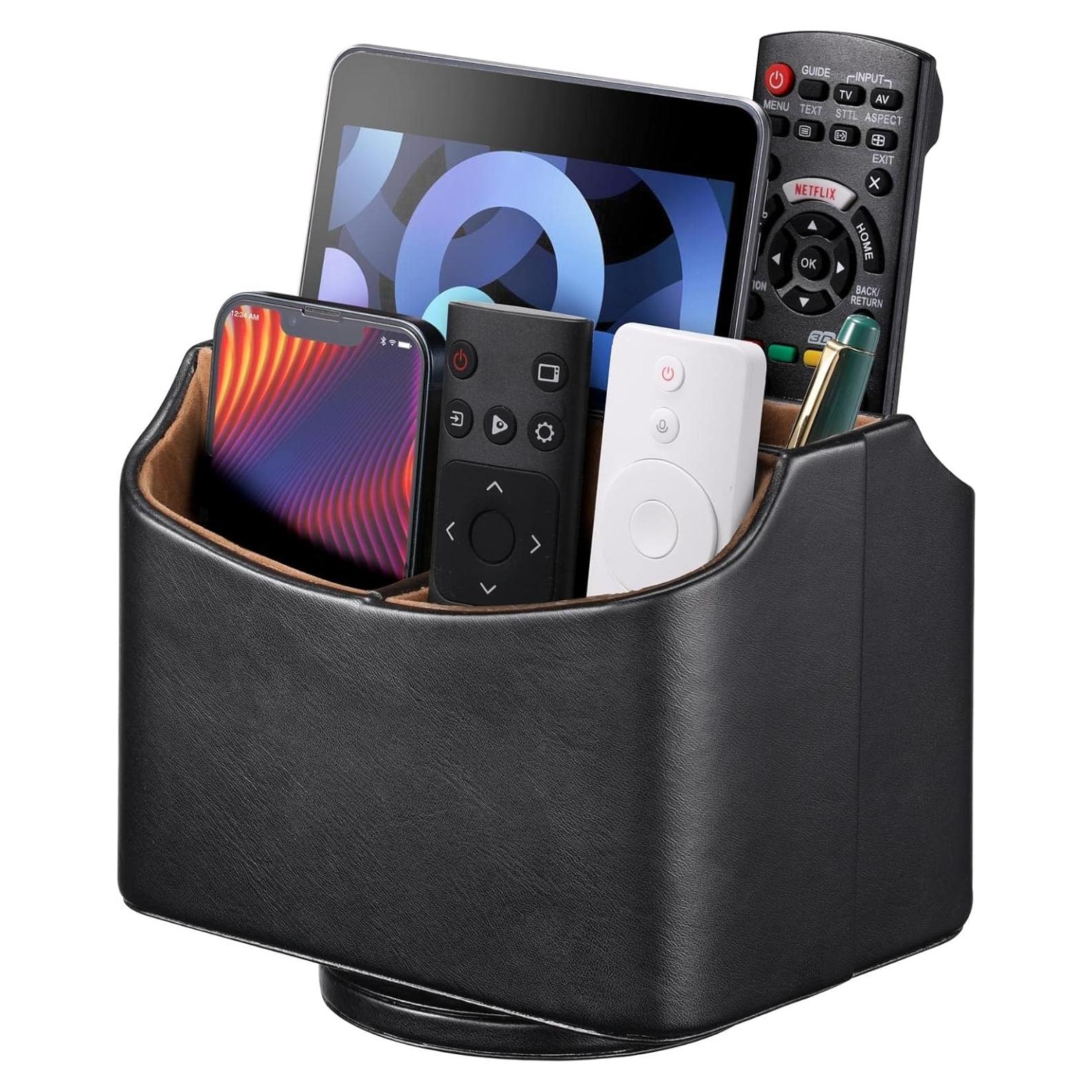 Soporte Organizador de Escritorio Lorteme Negro Giratorio 14cm