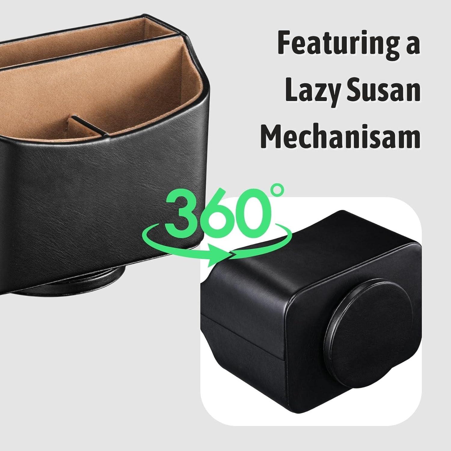 Soporte Organizador de Escritorio Lorteme Negro Giratorio 14cm