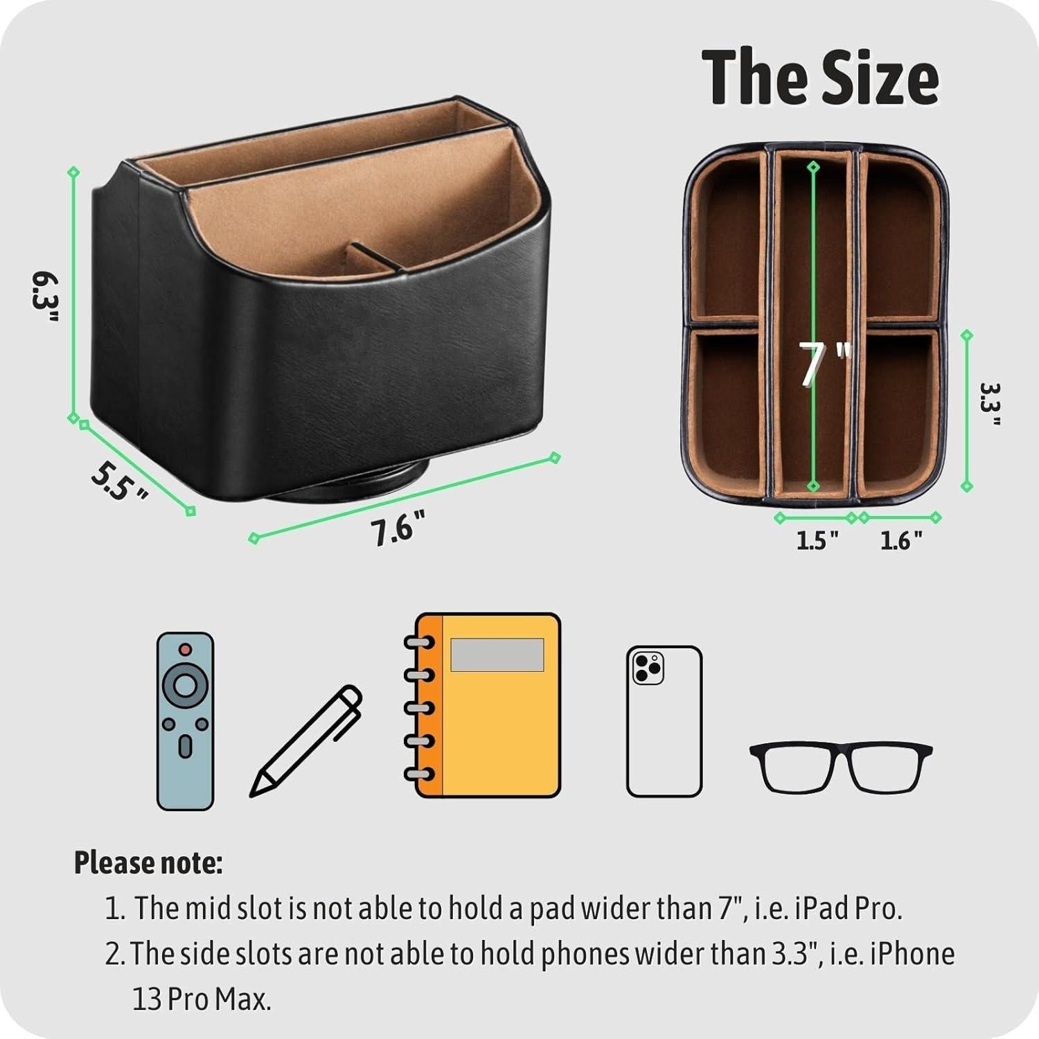 Soporte Organizador de Escritorio Lorteme Negro Giratorio 14cm