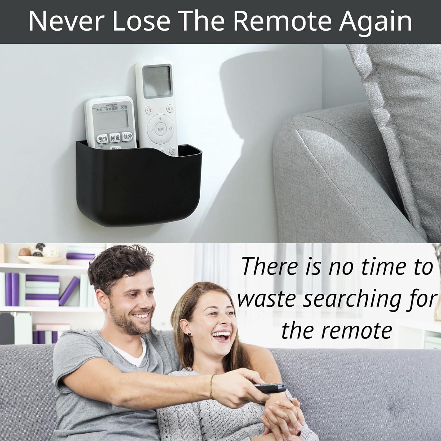 Soporte Adhesivo para Control Remoto de TV LINFIDITE 2 Pack Negro