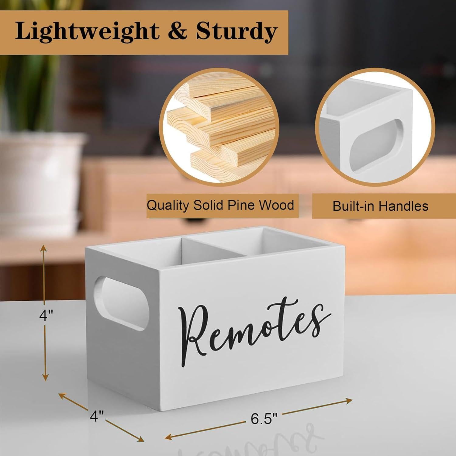 Soporte para Control Remoto ESEHGS Blanco, Madera, 2 Compartimentos