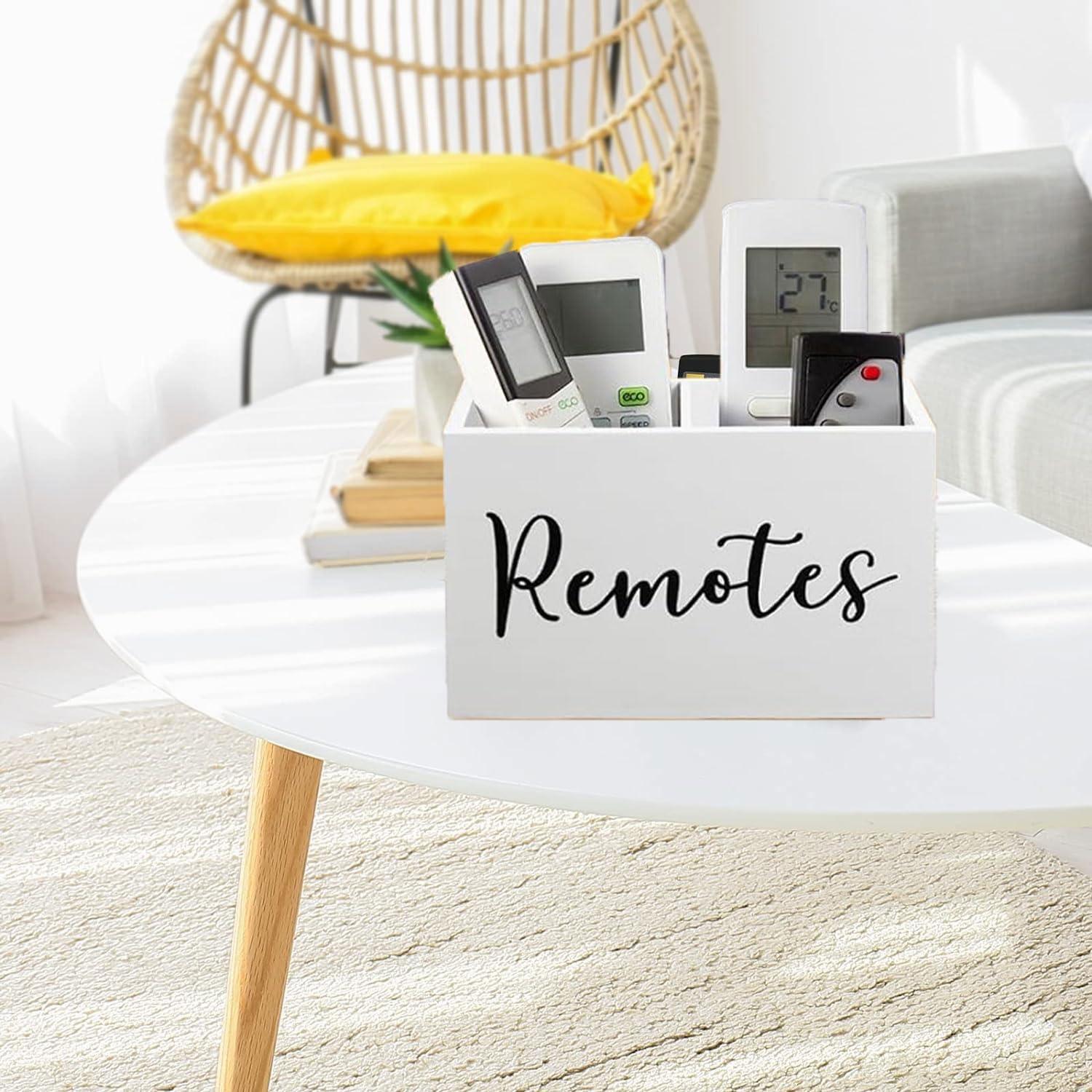 Soporte para Control Remoto ESEHGS Blanco, Madera, 2 Compartimentos