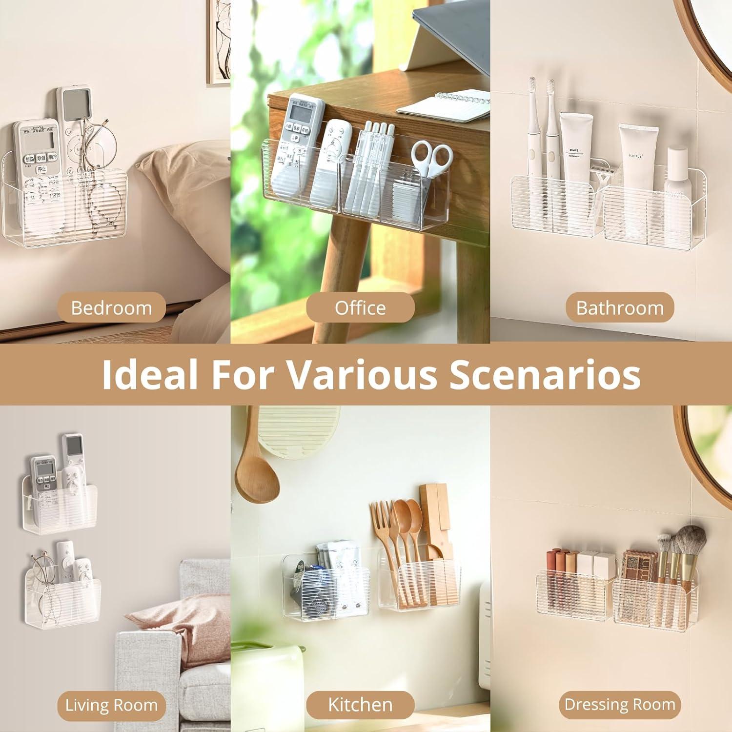 Soporte Adhesivo para Control Remoto LINFIDITE 2 Pcs Blanco