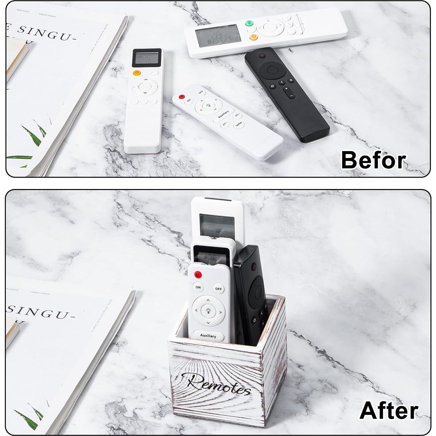 Soporte de Control Remoto de Madera Yeeco, Organizador Compacto 8.9 cm